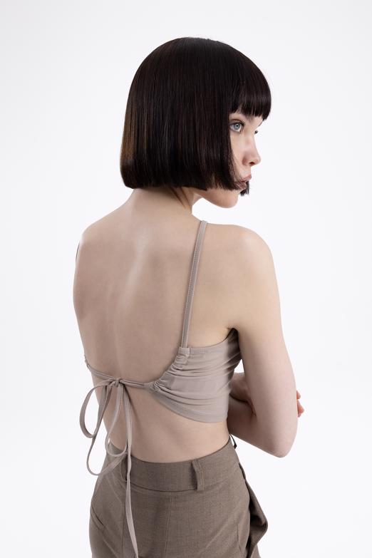 Bayan Bej Sırt Bağlamalı Body - BSL