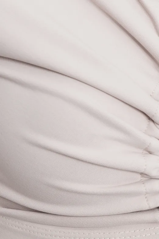 Bayan Bej Bağlamalı Crop Top - BSL