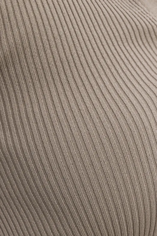 Bayan Bej Yakalı Crop Top - BSL