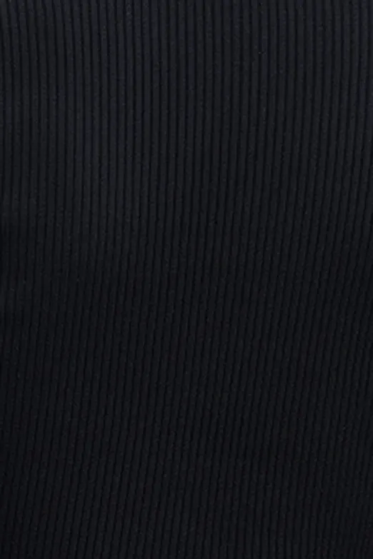 Bayan Siyah Yakalı Crop Top - BSL