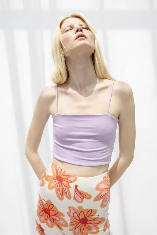 Bayan Lila Straplez Askılı Body - BSL