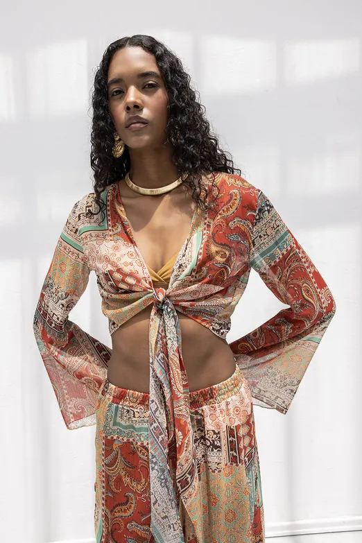 Bayan Multı İspanyol Kollu Bağlamalı Bluz - BSL