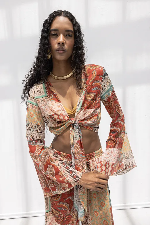 Bayan Multı İspanyol Kollu Bağlamalı Bluz - BSL