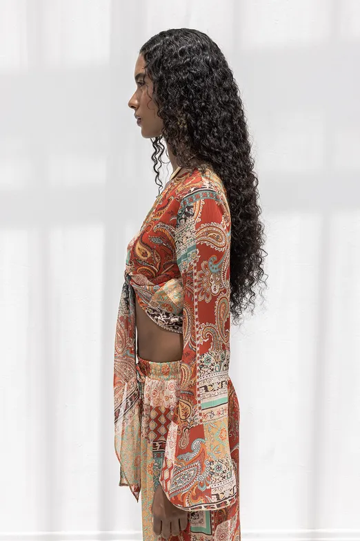 Bayan Multı İspanyol Kollu Bağlamalı Bluz - BSL