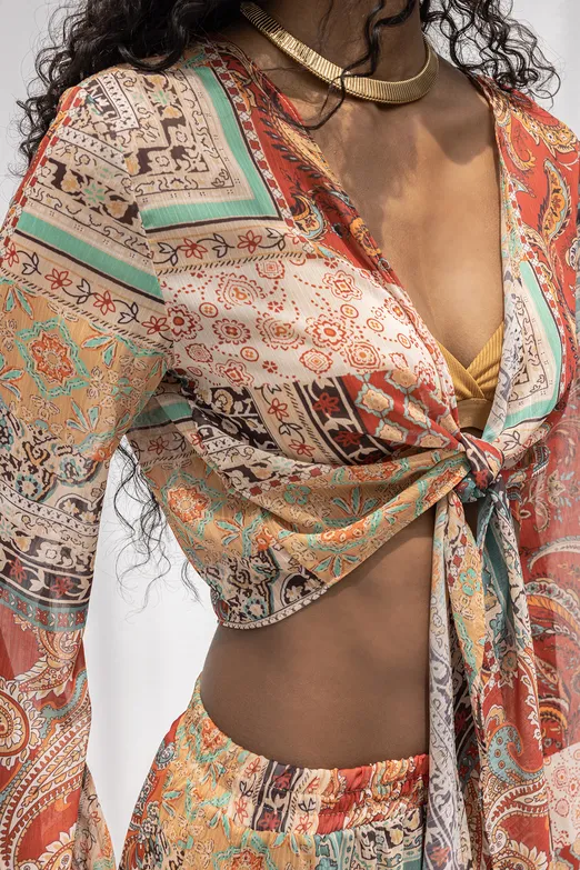 Bayan Multı İspanyol Kollu Bağlamalı Bluz - BSL