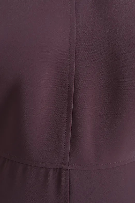 Bayan Kahverengi Yarasa Kollu Volanlı Midi Elbise - BSL