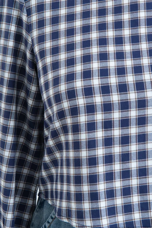 Bayan Lacivert Ekoseli Poplin Bluz - BSL